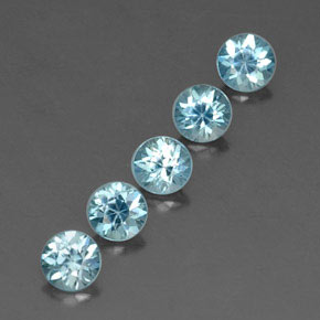 Zircone naturale blu da 2,81 ct, taglio rotondo, VVS-VS