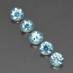 Zircone naturale blu da 2,81 ct, taglio rotondo, VVS-VS