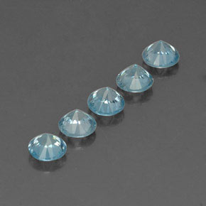 Zircone naturale blu da 2,81 ct, taglio rotondo, VVS-VS