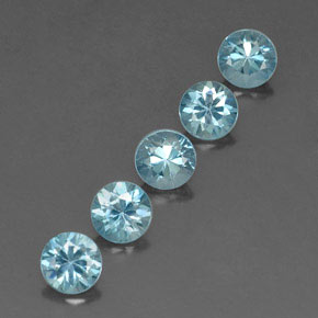 Zircone naturale blu da  ct, taglio rotondo, VVS-VS