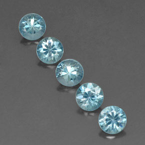 Zircone naturale blu da  ct, taglio rotondo, VVS-VS