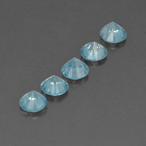Zircone naturale blu da  ct, taglio rotondo, VVS-VS