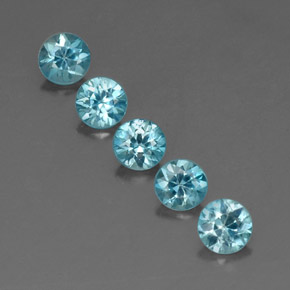 Zircone naturale blu da  ct, taglio rotondo, VVS-VS
