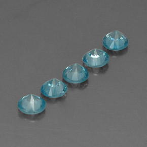 Zircone naturale blu da  ct, taglio rotondo, VVS-VS