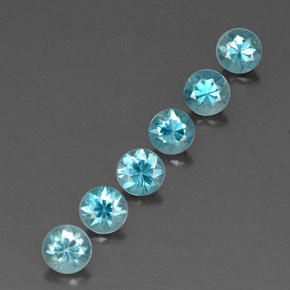 Zircone naturale blu da  ct, taglio rotondo, VVS-VS