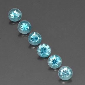 Zircone naturale blu da  ct, taglio rotondo, VVS-VS
