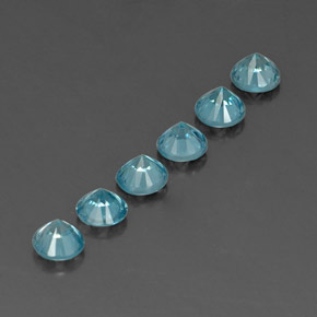 Zircone naturale blu da  ct, taglio rotondo, VVS-VS