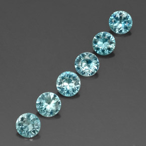 Zircone naturale blu da  ct, taglio rotondo, VVS-VS