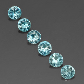 Zircone naturale blu da  ct, taglio rotondo, VVS-VS