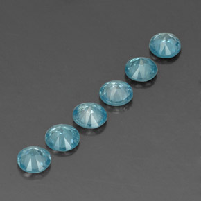 Zircone naturale blu da  ct, taglio rotondo, VVS-VS