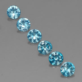 Zircone naturale blu da  ct, taglio rotondo, VVS-VS