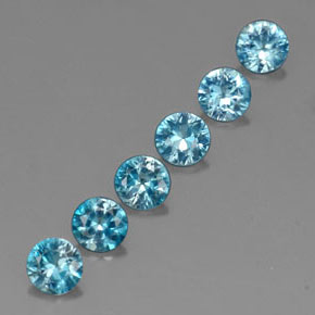 Zircone naturale blu da  ct, taglio rotondo, VVS-VS