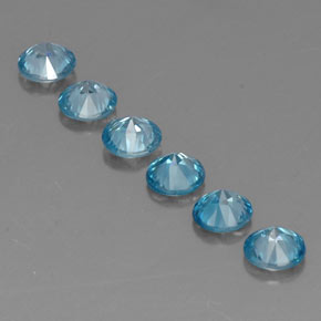 Zircone naturale blu da  ct, taglio rotondo, VVS-VS