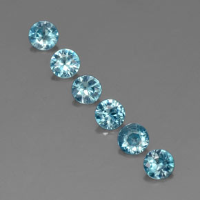 Zircone naturale blu da  ct, taglio rotondo, VVS-VS