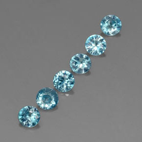 Zircone naturale blu da  ct, taglio rotondo, VVS-VS