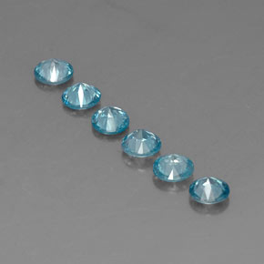 Zircone naturale blu da  ct, taglio rotondo, VVS-VS