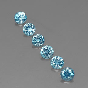 Zircone naturale blu da  ct, taglio rotondo, VVS-VS