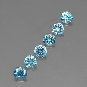 Zircone naturale blu da  ct, taglio rotondo, VVS-VS