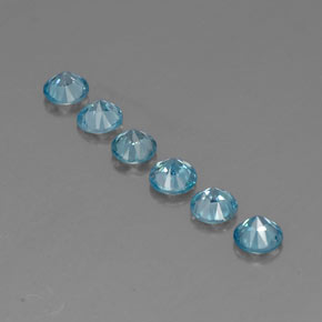 Zircone naturale blu da  ct, taglio rotondo, VVS-VS