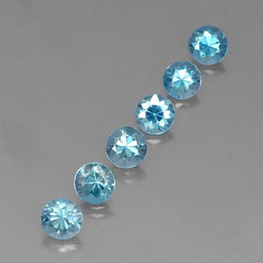 Zircone naturale blu da  ct, taglio rotondo, VVS