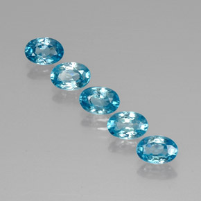 Zircone naturale blu da 3,76 ct, taglio ovale, VVS
