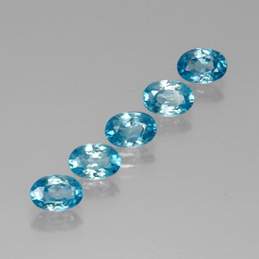 Zircone naturale blu da 3,76 ct, taglio ovale, VVS
