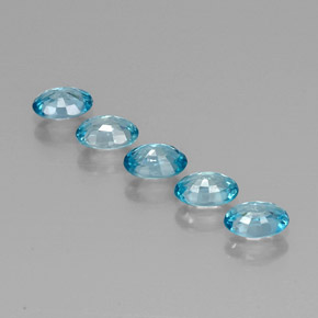 Zircone naturale blu da 3,76 ct, taglio ovale, VVS