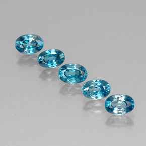 Zircone naturale blu da  ct, taglio ovale, VVS