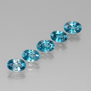 Zircone naturale blu da  ct, taglio ovale, VVS