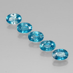 Zircone naturale blu da  ct, taglio ovale, VVS