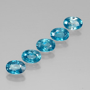 Zircone naturale blu da  ct, taglio ovale, VVS