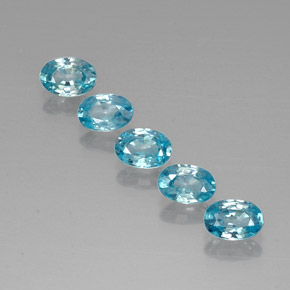 Zircone naturale blu da 3,30 ct, taglio ovale, VVS-VS