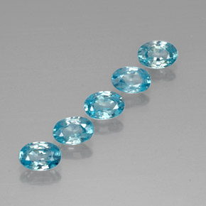 Zircone naturale blu da 3,30 ct, taglio ovale, VVS-VS