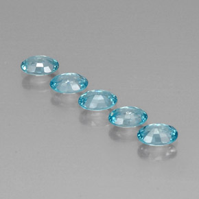 Zircone naturale blu da 3,30 ct, taglio ovale, VVS-VS