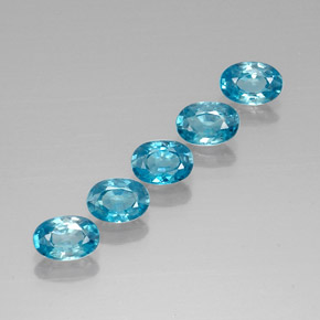 Zircone naturale blu da  ct, taglio ovale, VVS