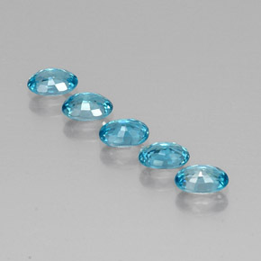 Zircone naturale blu da  ct, taglio ovale, VVS