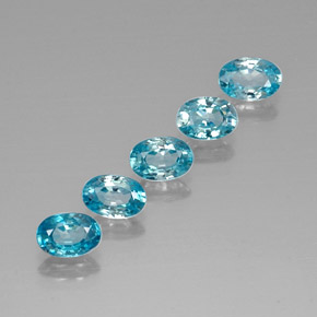 Gemme di Zircone Blu naturale da 3.69 ct, Taglio ovale, VVS