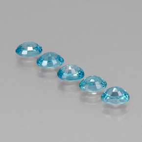 Zircone naturale blu da  ct, taglio ovale, VVS-VS