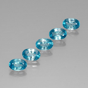 Zircone naturale blu da  ct, taglio ovale, VVS