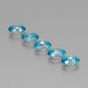 Zircone naturale blu da  ct, taglio ovale, VVS