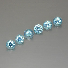 Zircone naturale blu da  ct, taglio rotondo, VVS-VS