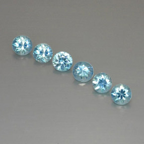 Zircone naturale blu da  ct, taglio rotondo, VVS-VS
