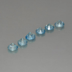 Zircone naturale blu da  ct, taglio rotondo, VVS-VS
