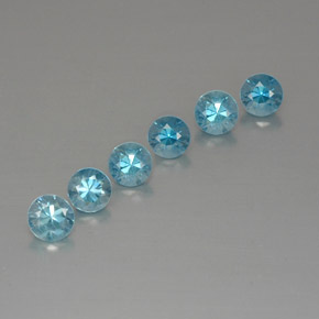 Zircone naturale blu da  ct, taglio rotondo, VVS-VS