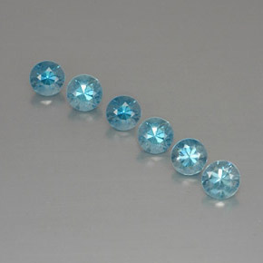 Zircone naturale blu da  ct, taglio rotondo, VVS-VS