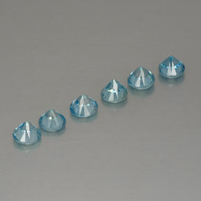 Zircone naturale blu da  ct, taglio rotondo, VVS-VS
