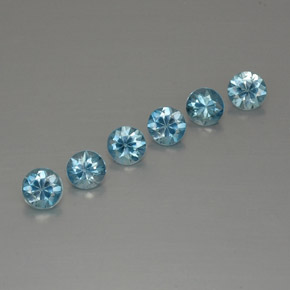 Zircone naturale blu da  ct, taglio rotondo, VVS-VS