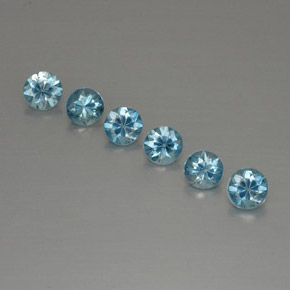 Zircone naturale blu da  ct, taglio rotondo, VVS-VS