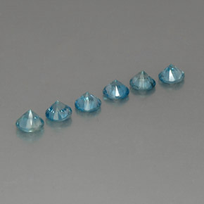 Zircone naturale blu da  ct, taglio rotondo, VVS-VS
