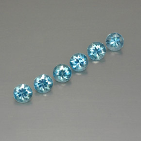 Zircone naturale blu da  ct, taglio rotondo, VVS-VS
